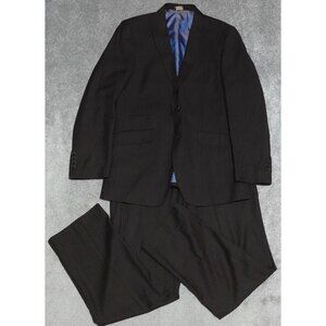 Angelo di Franco Suit Jacket & Trouser Men's 40R 40 W 34 Brown Polyester Blend